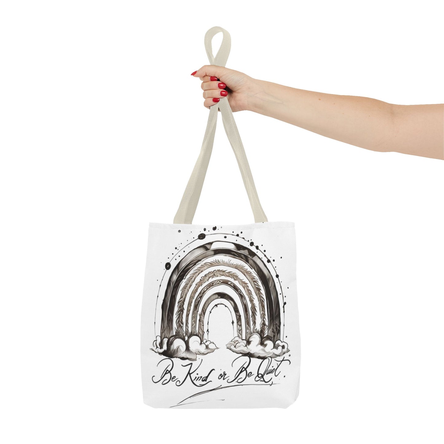 Be kind or be quiet - black/white ink Script! Tote Bag