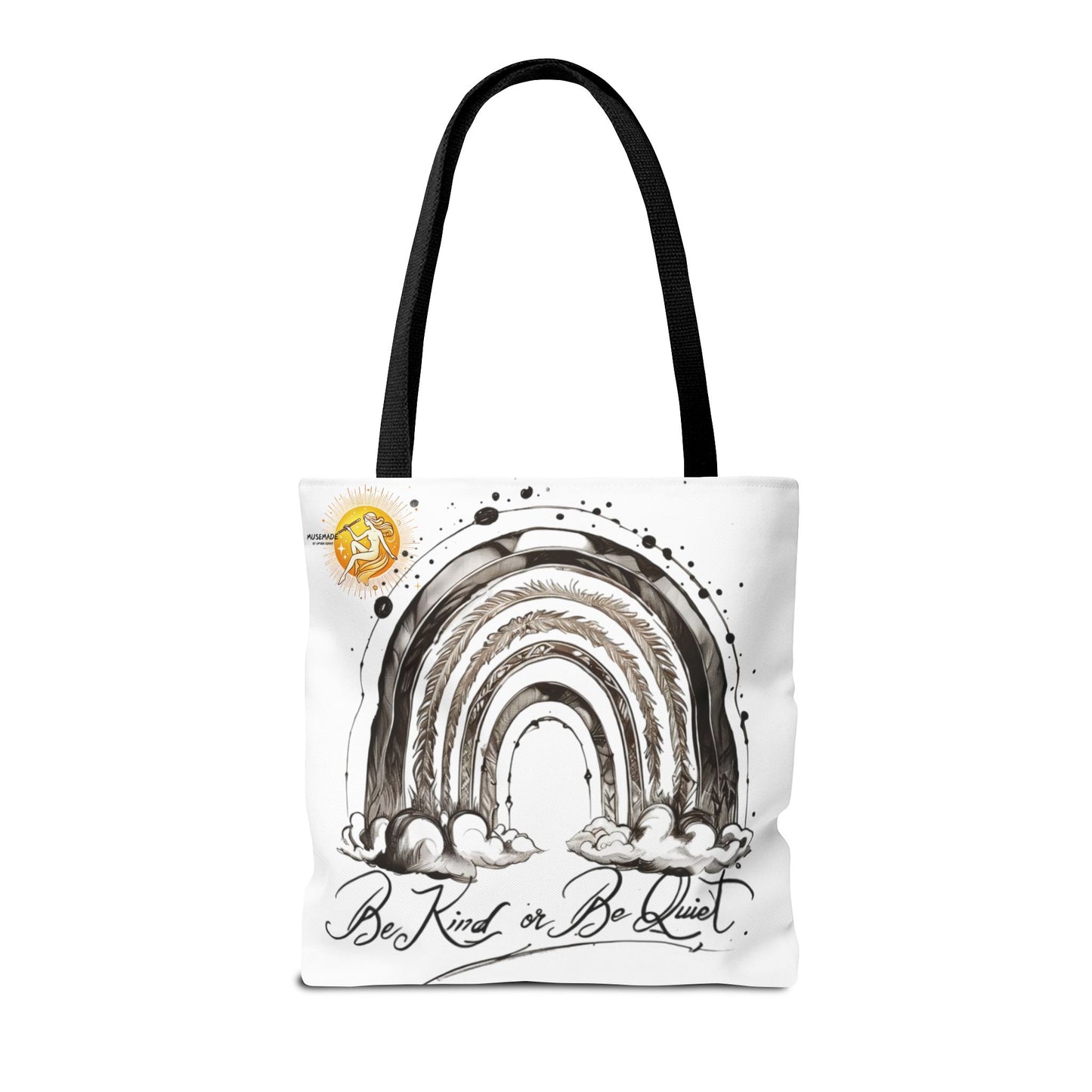 Be kind or be quiet - black/white ink Script! Tote Bag