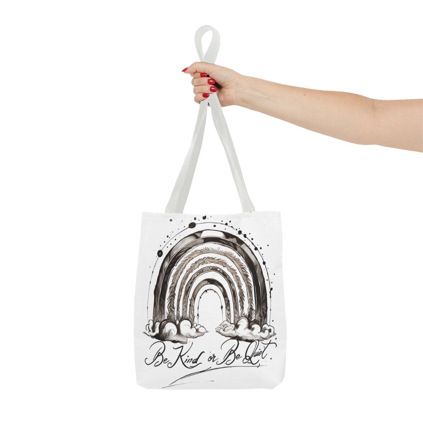 Be kind or be quiet - black/white ink Script! Tote Bag