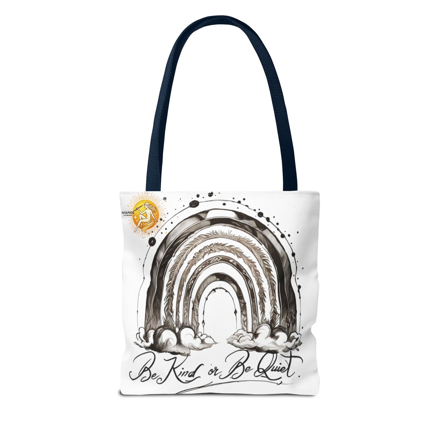 Be kind or be quiet - black/white ink Script! Tote Bag