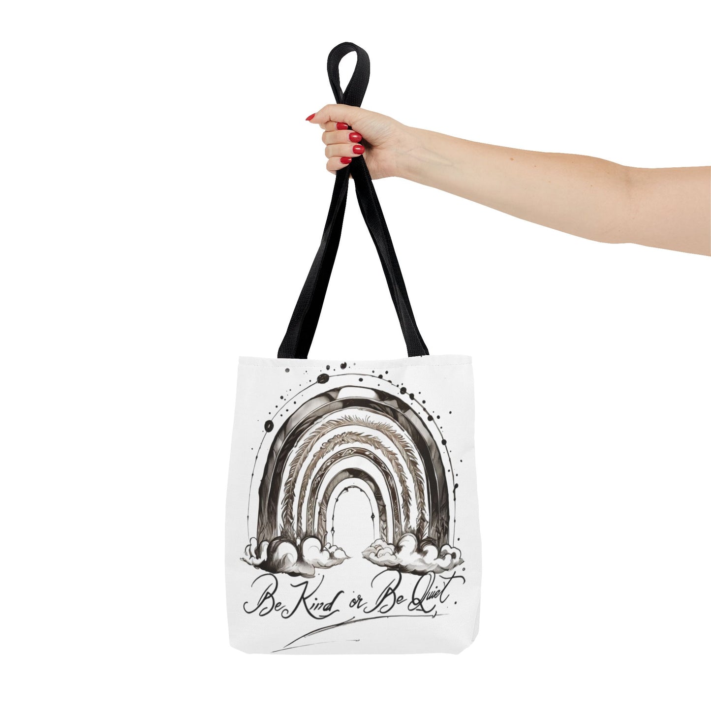 Be kind or be quiet - black/white ink Script! Tote Bag