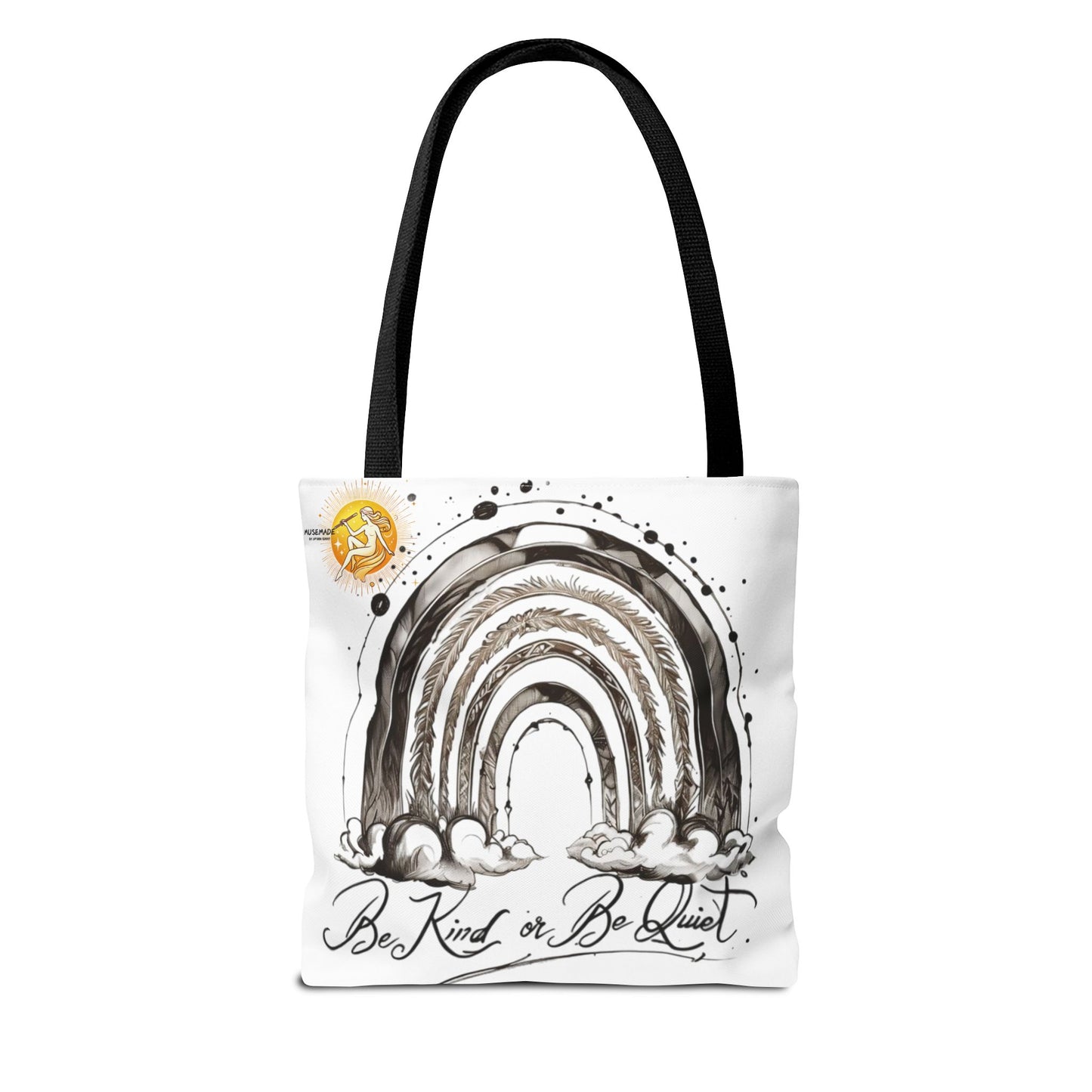 Be kind or be quiet - black/white ink Script! Tote Bag