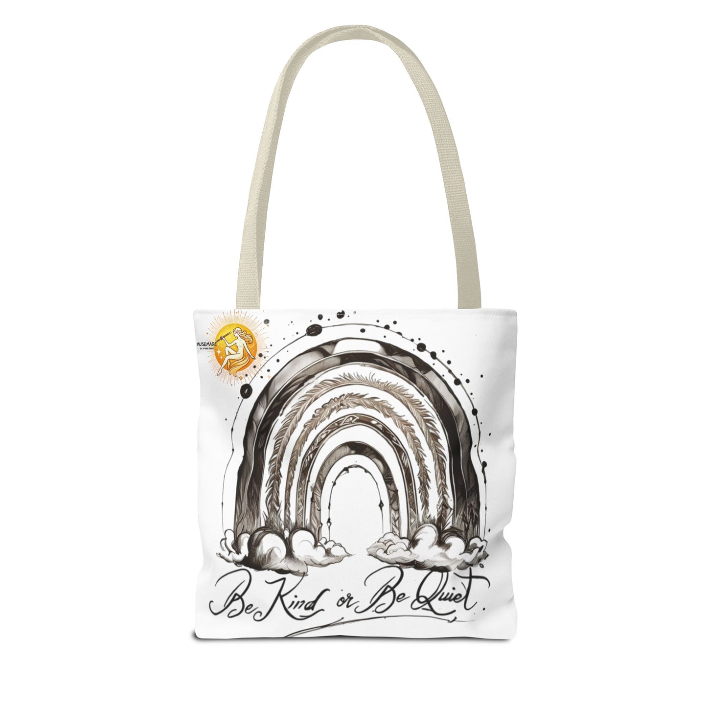 Be kind or be quiet - black/white ink Script! Tote Bag