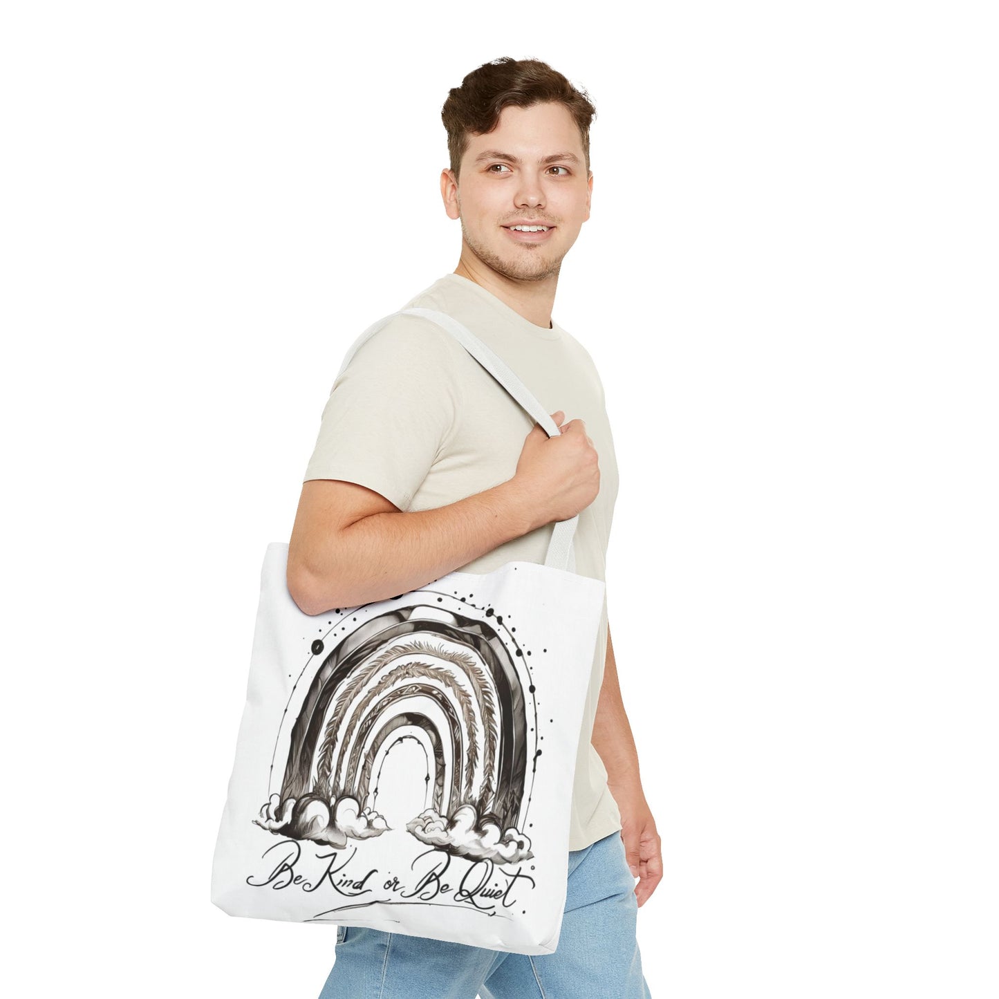 Be kind or be quiet - black/white ink Script! Tote Bag