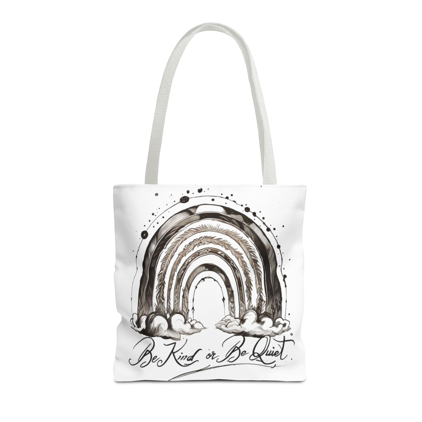 Be kind or be quiet - black/white ink Script! Tote Bag